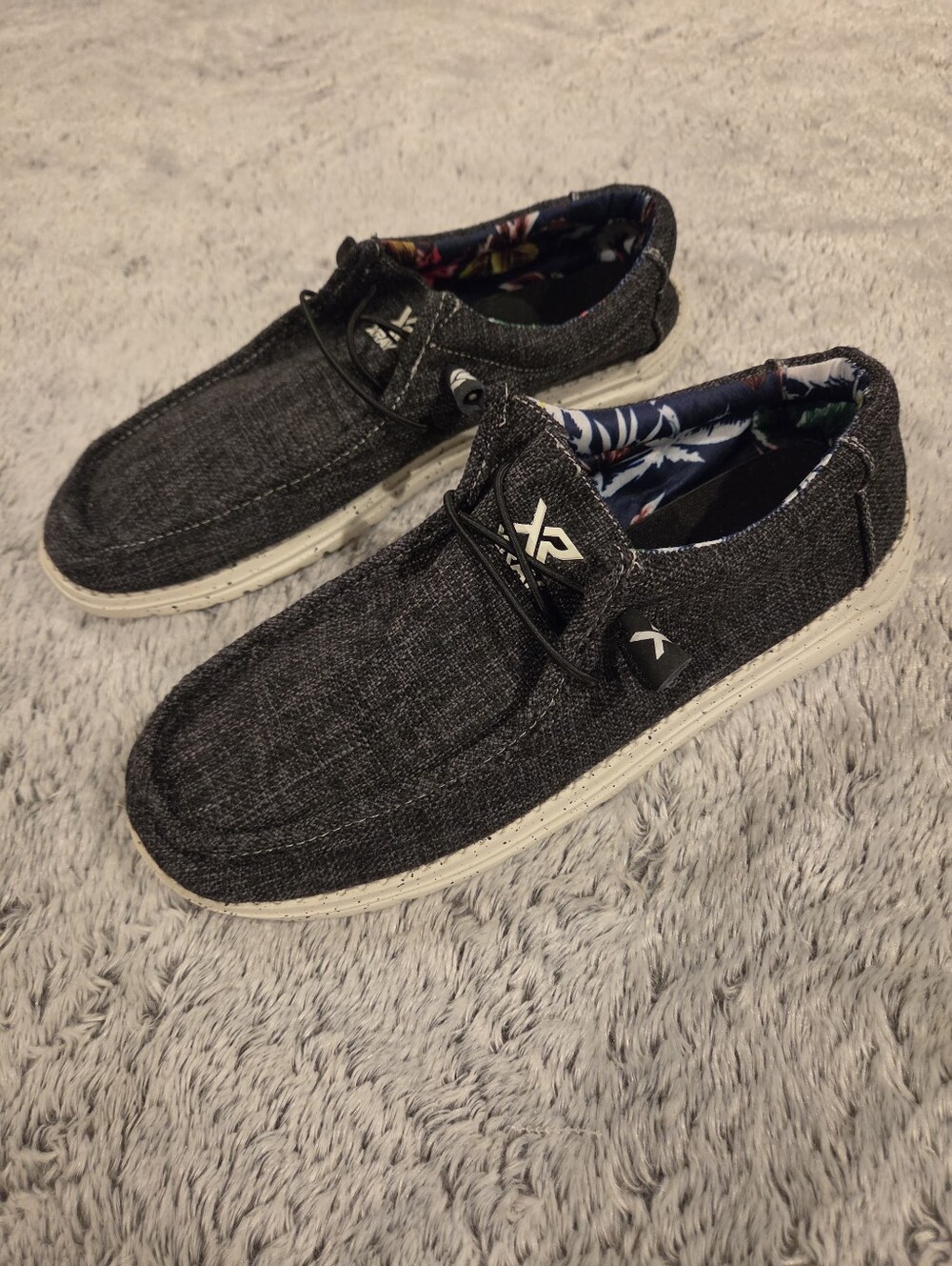 Casual Men's Slip-On Shoes in Charcoal Sz 12